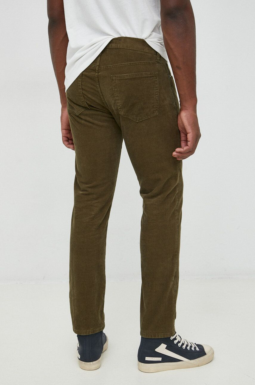 Gap pantaloni de catifea cord barbati culoarea verde drept - Pled.ro