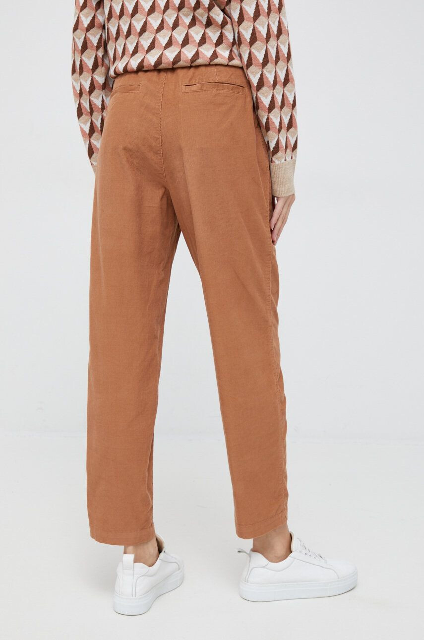 Gap pantaloni de catifea cord femei culoarea maro drept high waist - Pled.ro