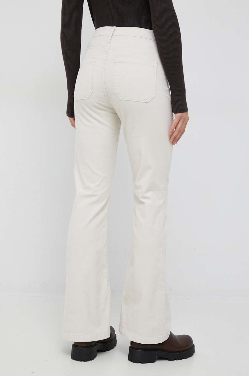 Gap pantaloni de catifea cord femei culoarea bej evazati high waist - Pled.ro