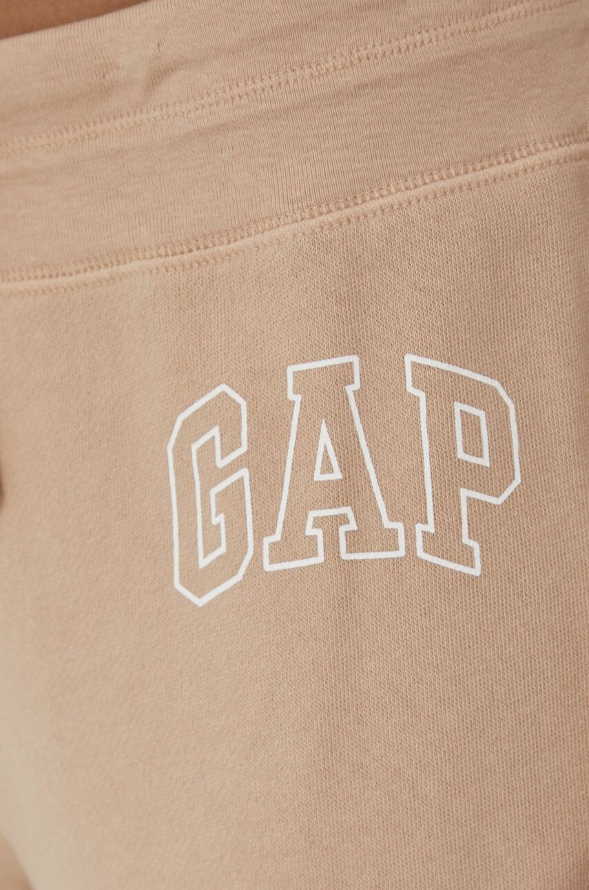 Gap pantaloni de trening femei culoarea bej cu imprimeu - Pled.ro