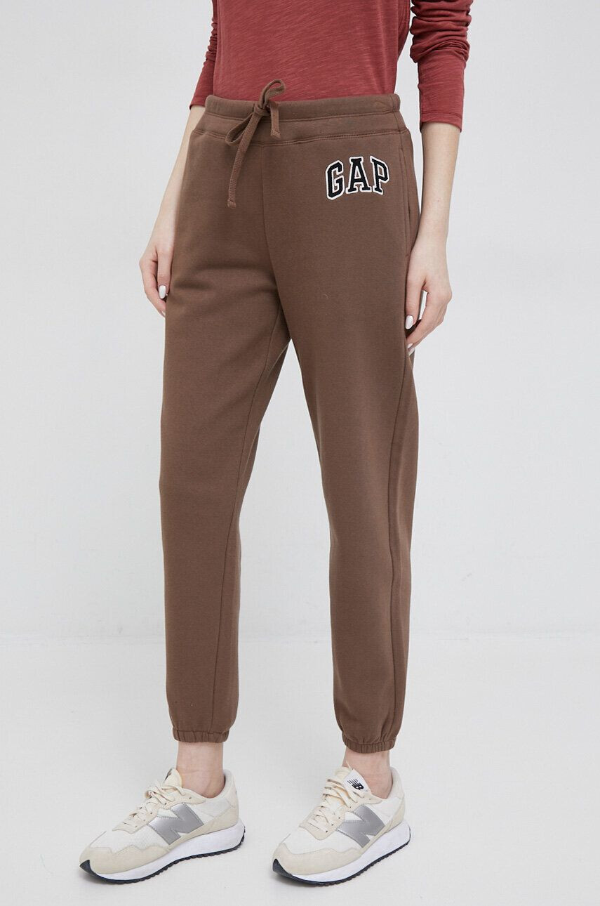 Gap pantaloni de trening culoarea maro neted - Pled.ro