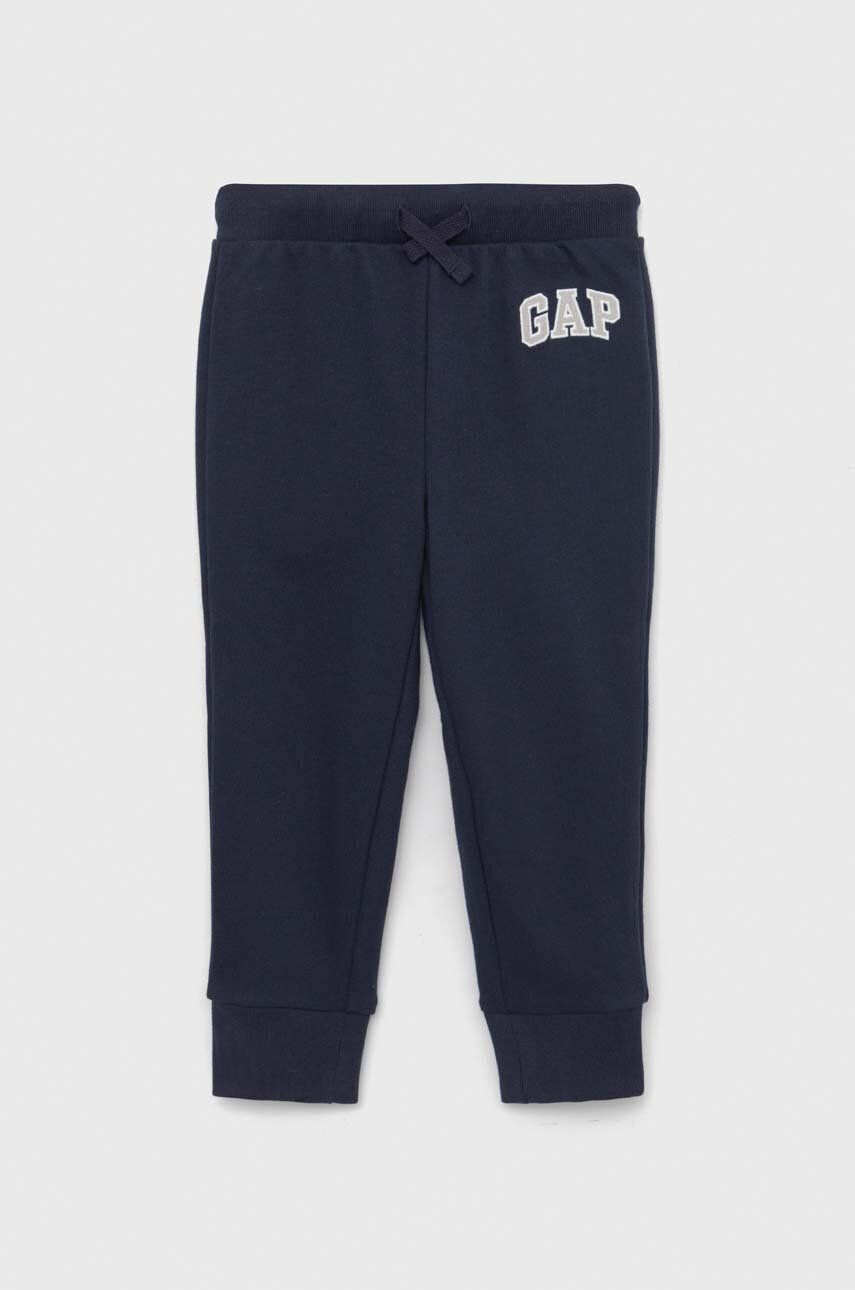 Gap pantaloni de trening pentru copii culoarea albastru marin cu imprimeu - Pled.ro