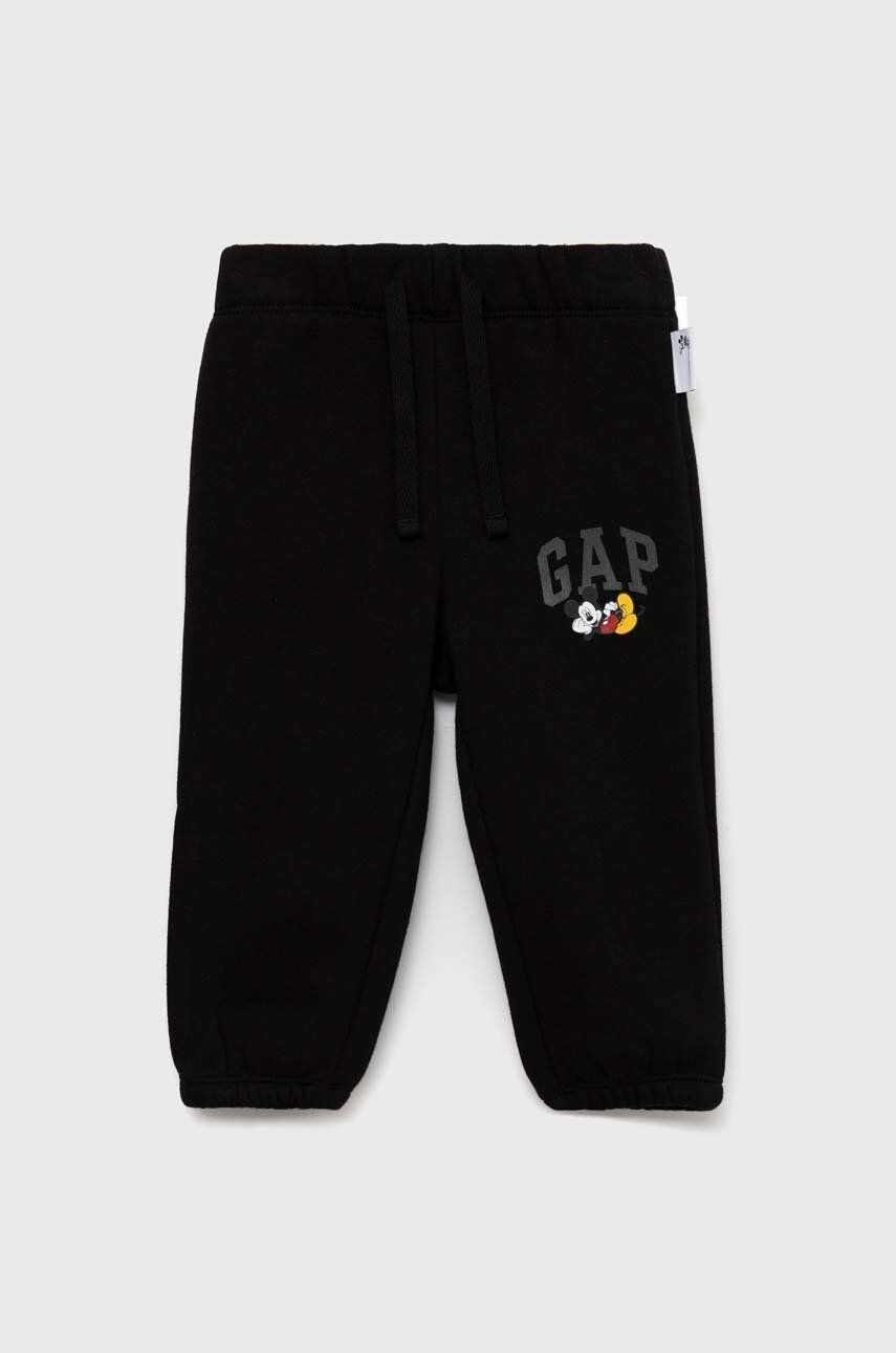 Gap pantaloni de trening pentru copii X Disney culoarea negru neted - Pled.ro