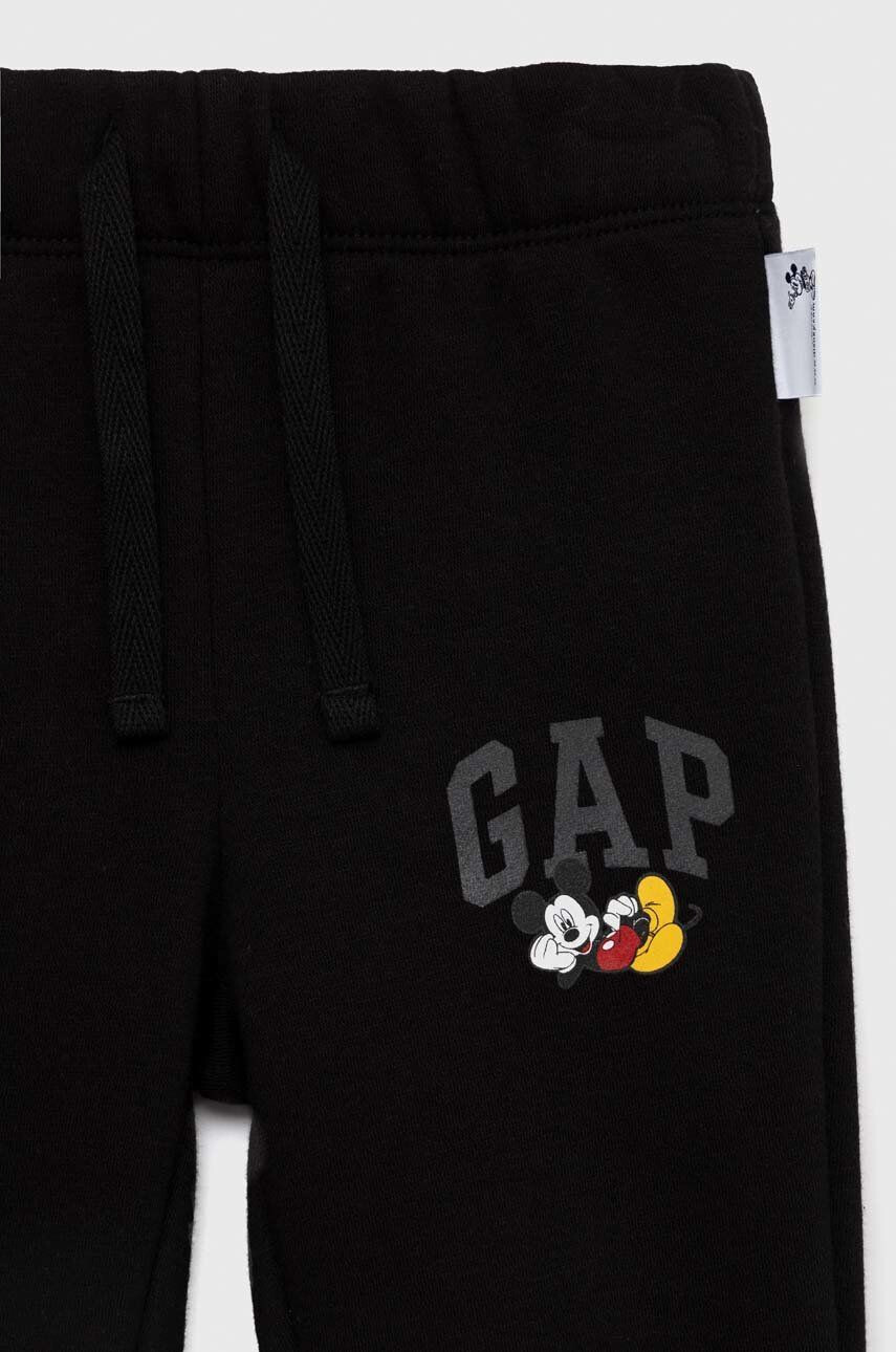 Gap pantaloni de trening pentru copii X Disney culoarea negru neted - Pled.ro