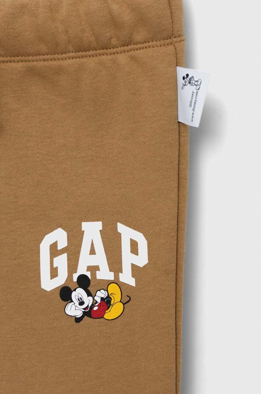 Gap pantaloni de trening pentru copii X Disney culoarea maro neted - Pled.ro