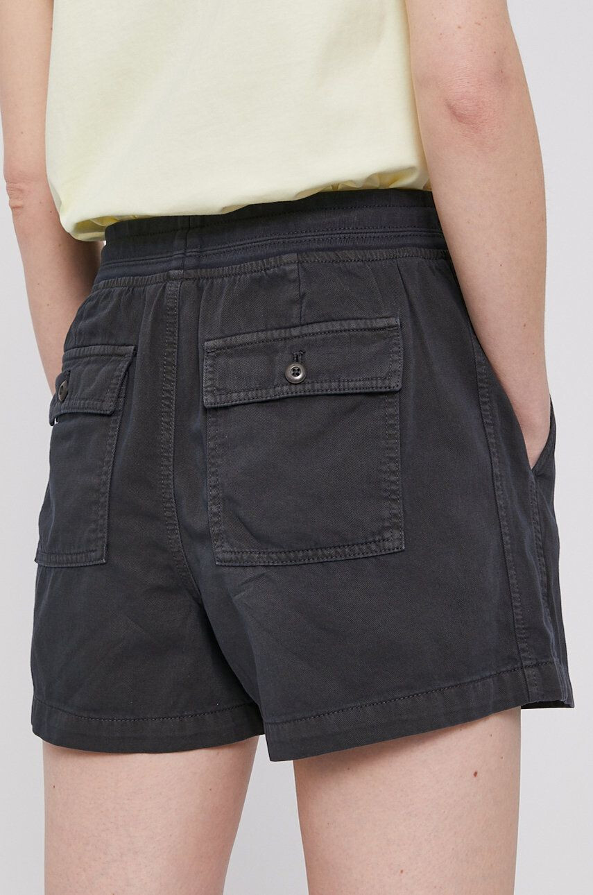 Gap pantaloni scurti femei culoarea gri melanj high waist - Pled.ro