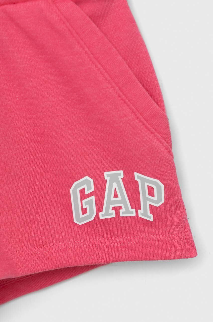 Gap pantaloni scurti copii culoarea roz cu imprimeu talie reglabila - Pled.ro