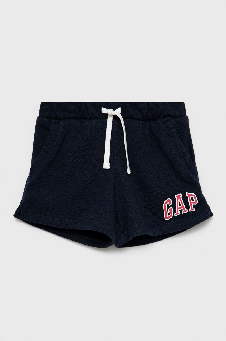 Gap pantaloni scurti copii culoarea albastru marin cu imprimeu talie reglabila - Pled.ro