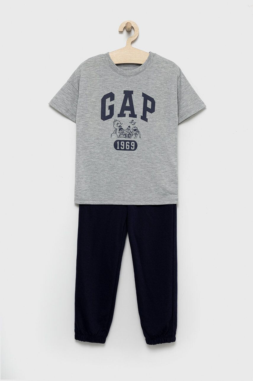 Gap pijama copii culoarea gri cu imprimeu - Pled.ro