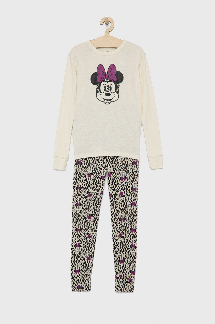 Gap Pijamale de bumbac pentru copii x Disney culoarea galben modelator - Pled.ro