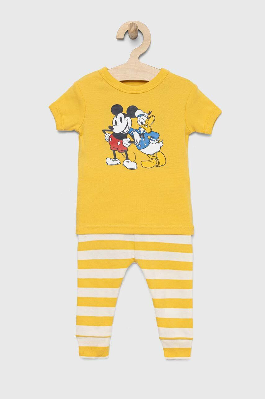 Gap pijamale de bumbac pentru copii x Disney culoarea galben modelator - Pled.ro