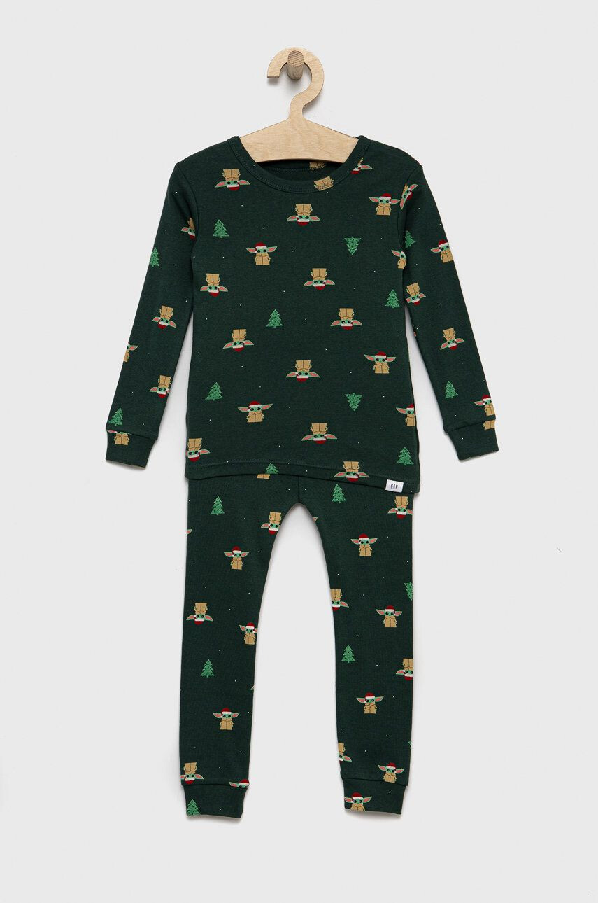 Gap Pijamale de bumbac pentru copii x Star Wars culoarea verde modelator - Pled.ro