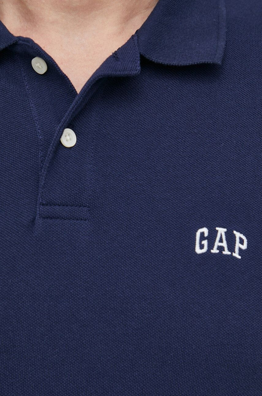 Gap polo de bumbac culoarea albastru marin neted - Pled.ro