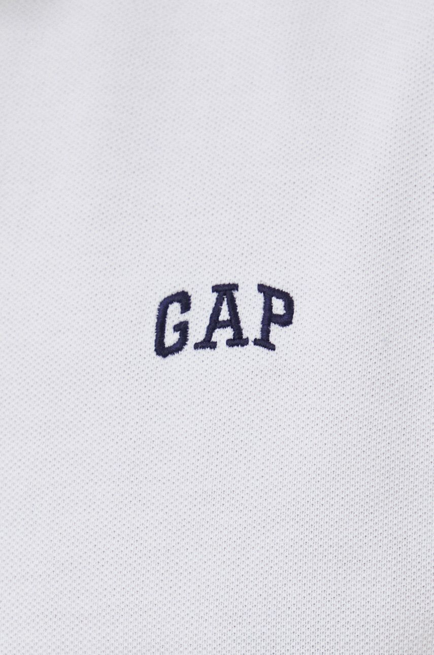 Gap polo de bumbac culoarea alb neted - Pled.ro