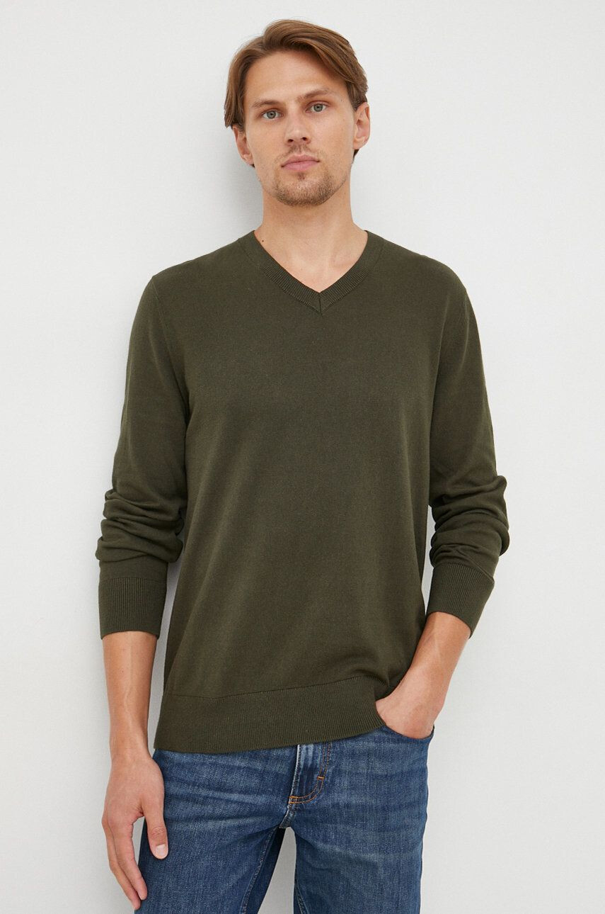 Gap pulover de bumbac barbati culoarea verde light - Pled.ro