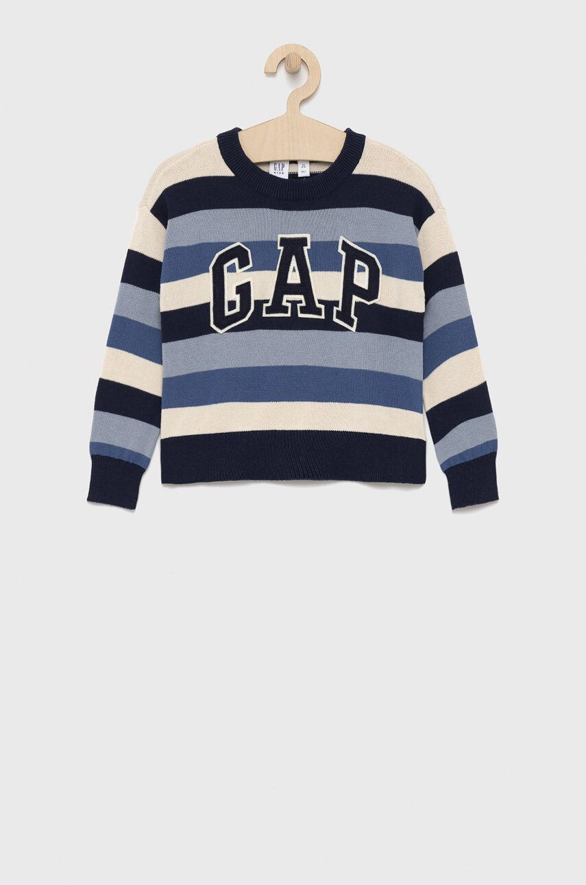 Gap pulover de bumbac pentru copii culoarea maro light - Pled.ro