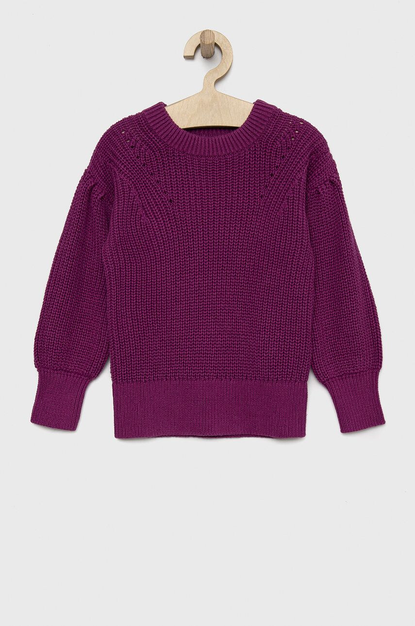 Gap pulover de bumbac pentru copii culoarea violet light - Pled.ro