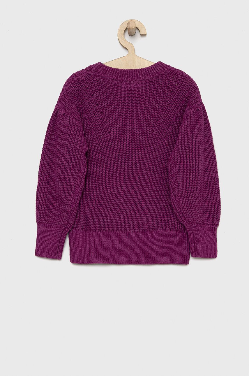 Gap pulover de bumbac pentru copii culoarea violet light - Pled.ro