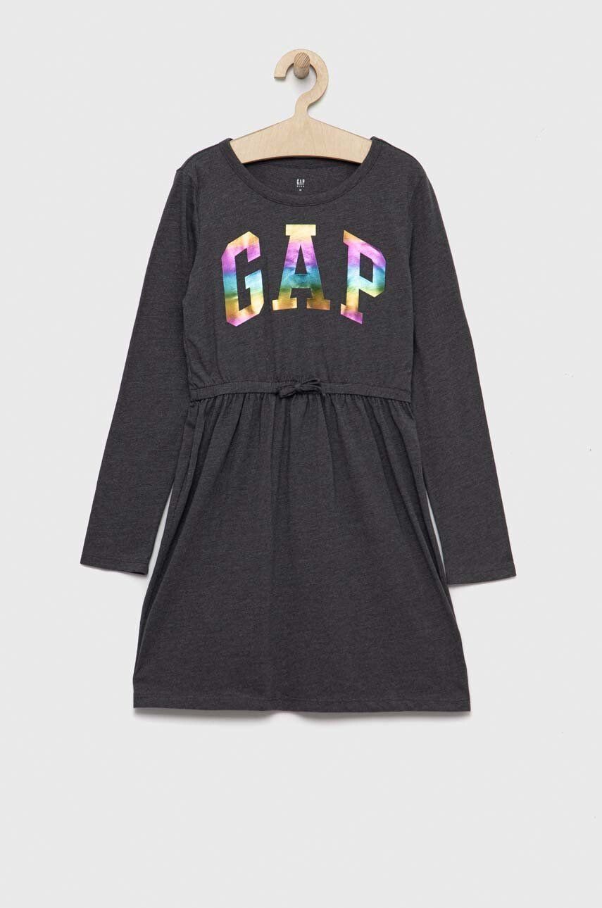 Gap rochie din bumbac pentru copii culoarea negru mini evazati - Pled.ro