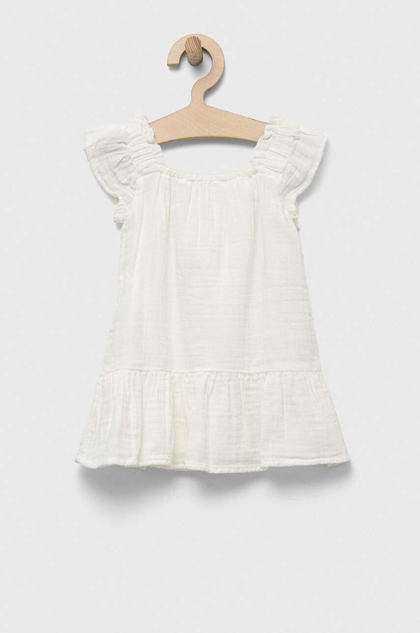 Gap rochie din bumbac pentru copii culoarea alb mini evazati - Pled.ro