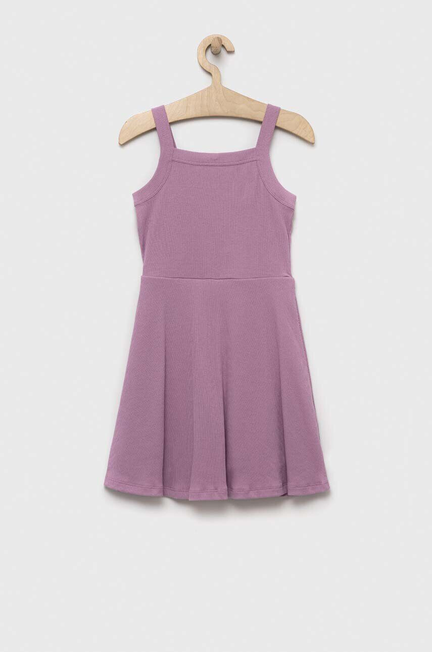 Gap rochie din bumbac pentru copii culoarea violet mini evazati - Pled.ro