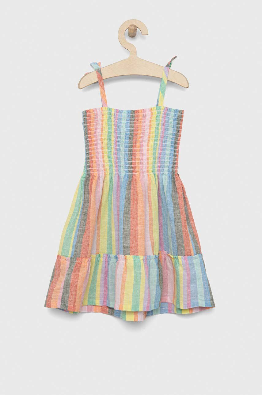 Gap rochie din in pentru copii mini evazati - Pled.ro