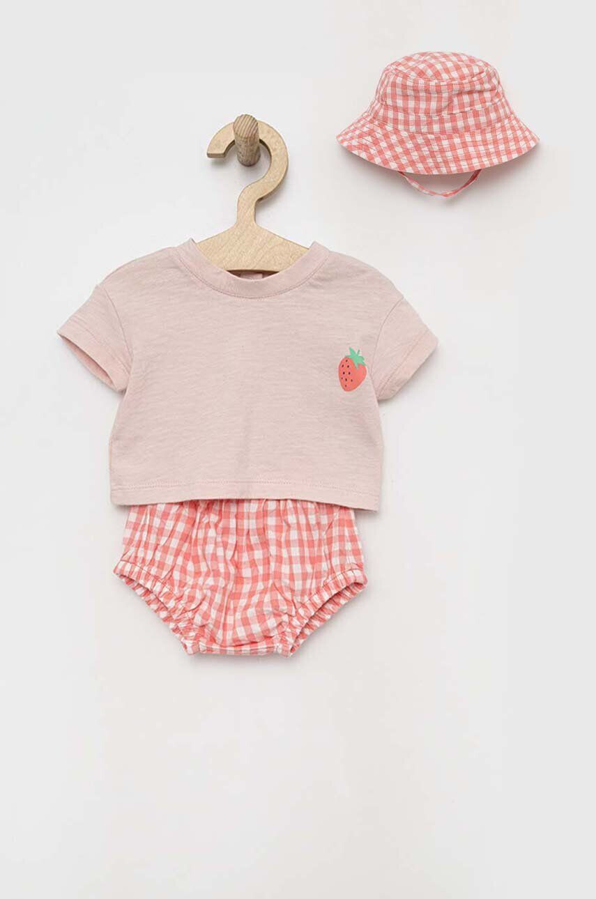 Gap set de bumbac pentru bebelusi culoarea roz - Pled.ro