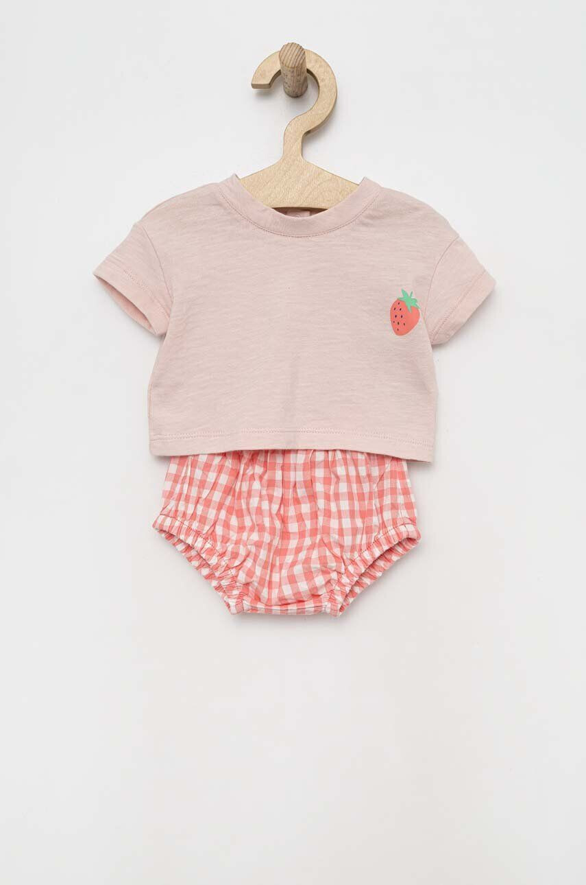 Gap set de bumbac pentru bebelusi culoarea roz - Pled.ro