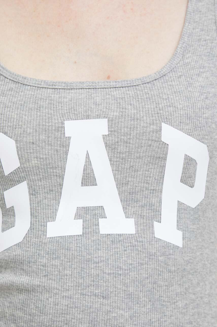 Gap top 2-pack femei culoarea gri - Pled.ro