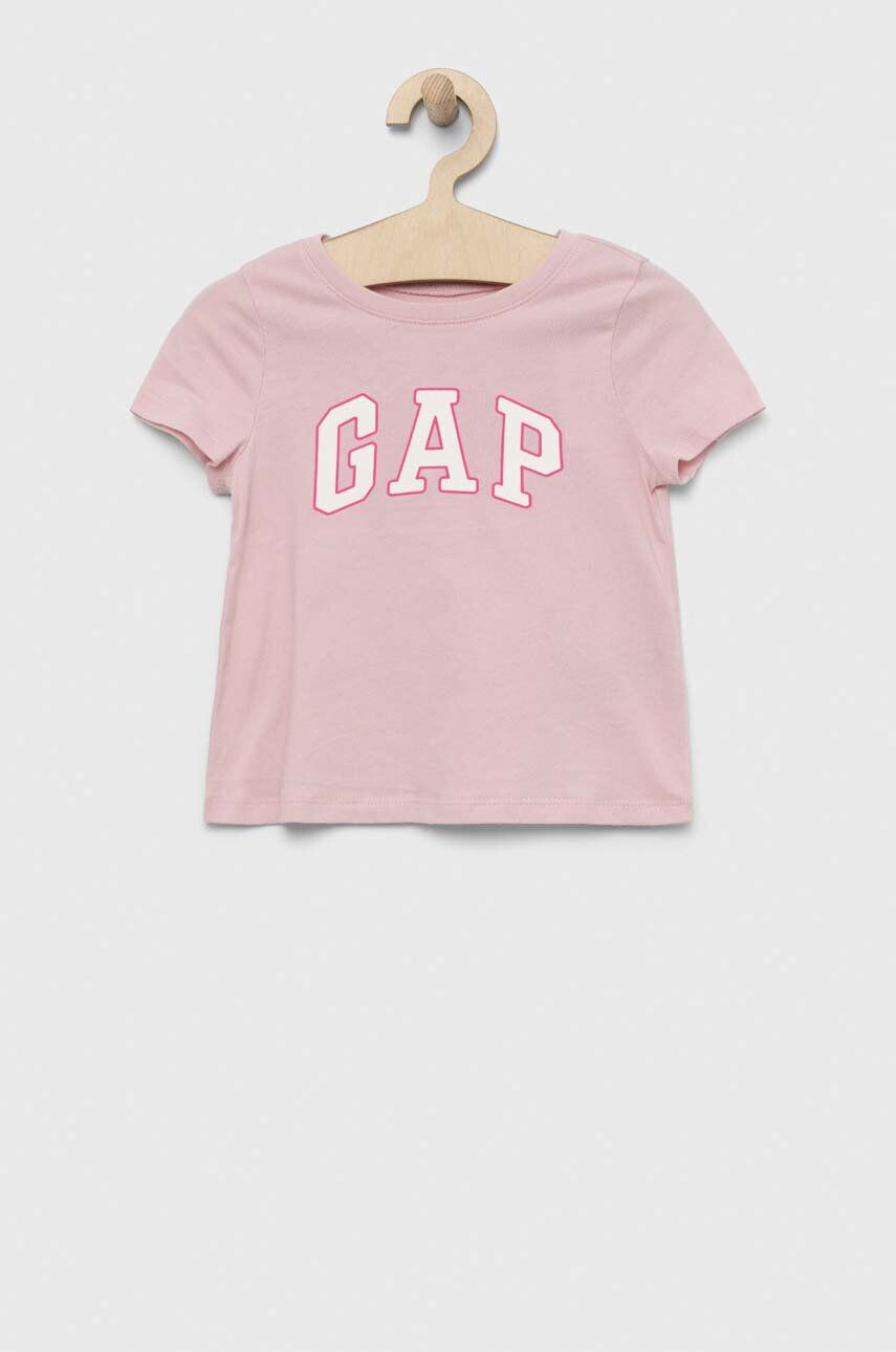 Gap tricou de bumbac pentru copii culoarea roz cu imprimeu - Pled.ro