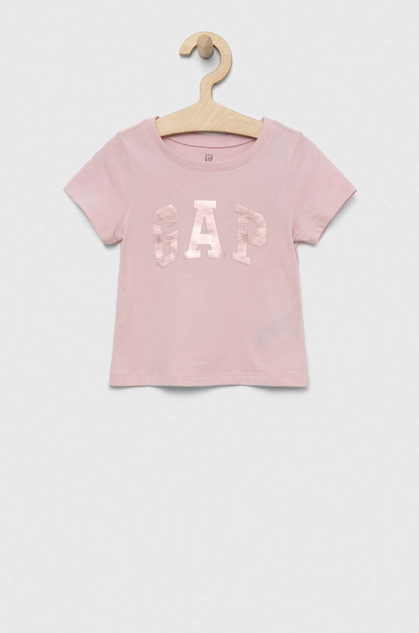 Gap tricou de bumbac pentru copii culoarea roz cu imprimeu - Pled.ro