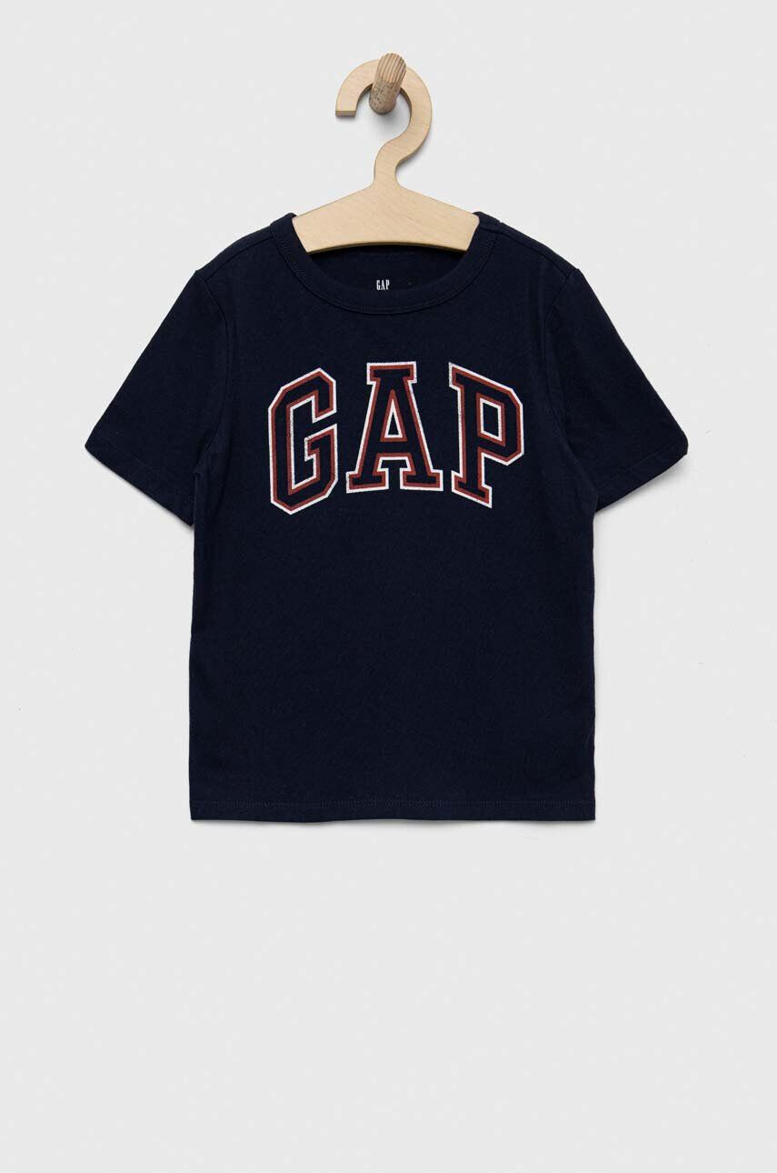 Gap tricou de bumbac pentru copii culoarea albastru marin cu imprimeu - Pled.ro