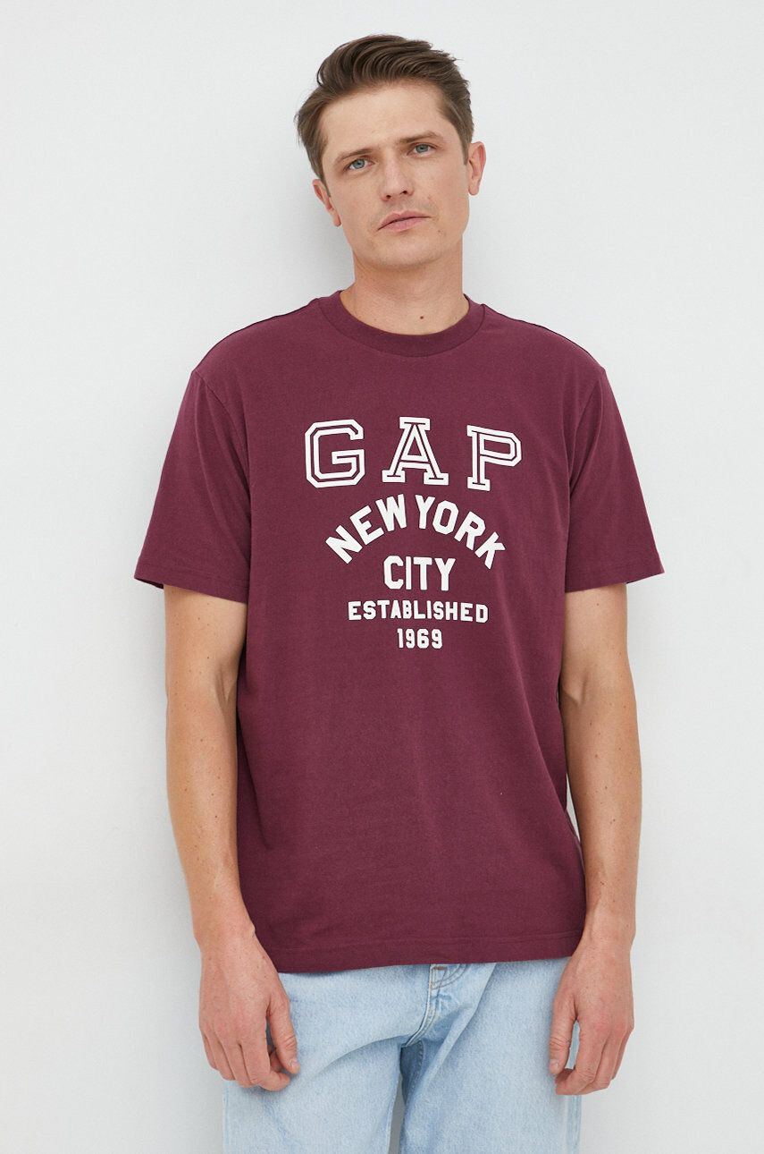 Gap tricou din bumbac culoarea violet cu imprimeu - Pled.ro