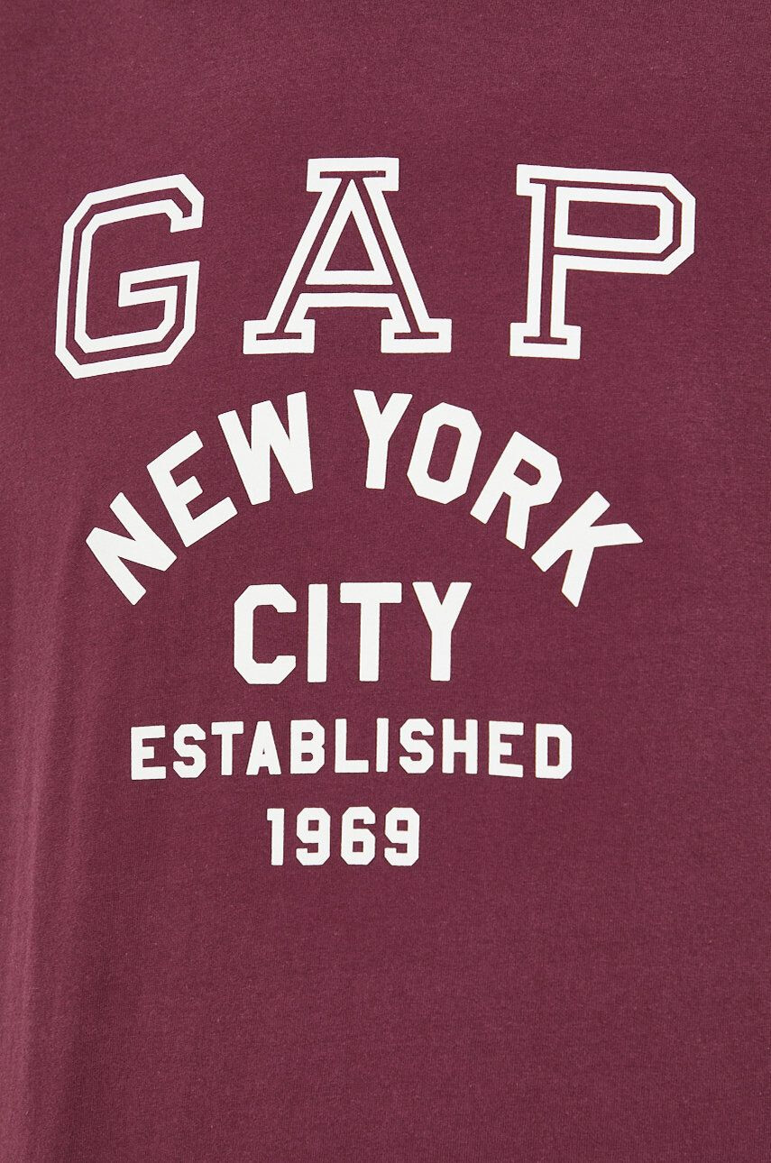 Gap tricou din bumbac culoarea violet cu imprimeu - Pled.ro