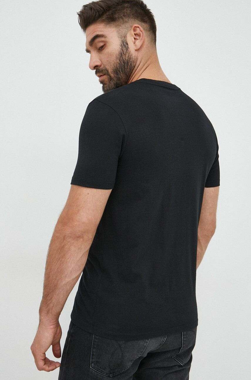 Gap tricou din bumbac culoarea negru neted - Pled.ro