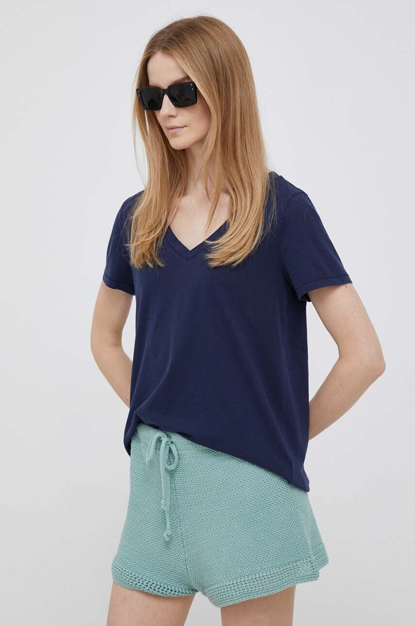 Gap tricou din bumbac culoarea albastru marin - Pled.ro