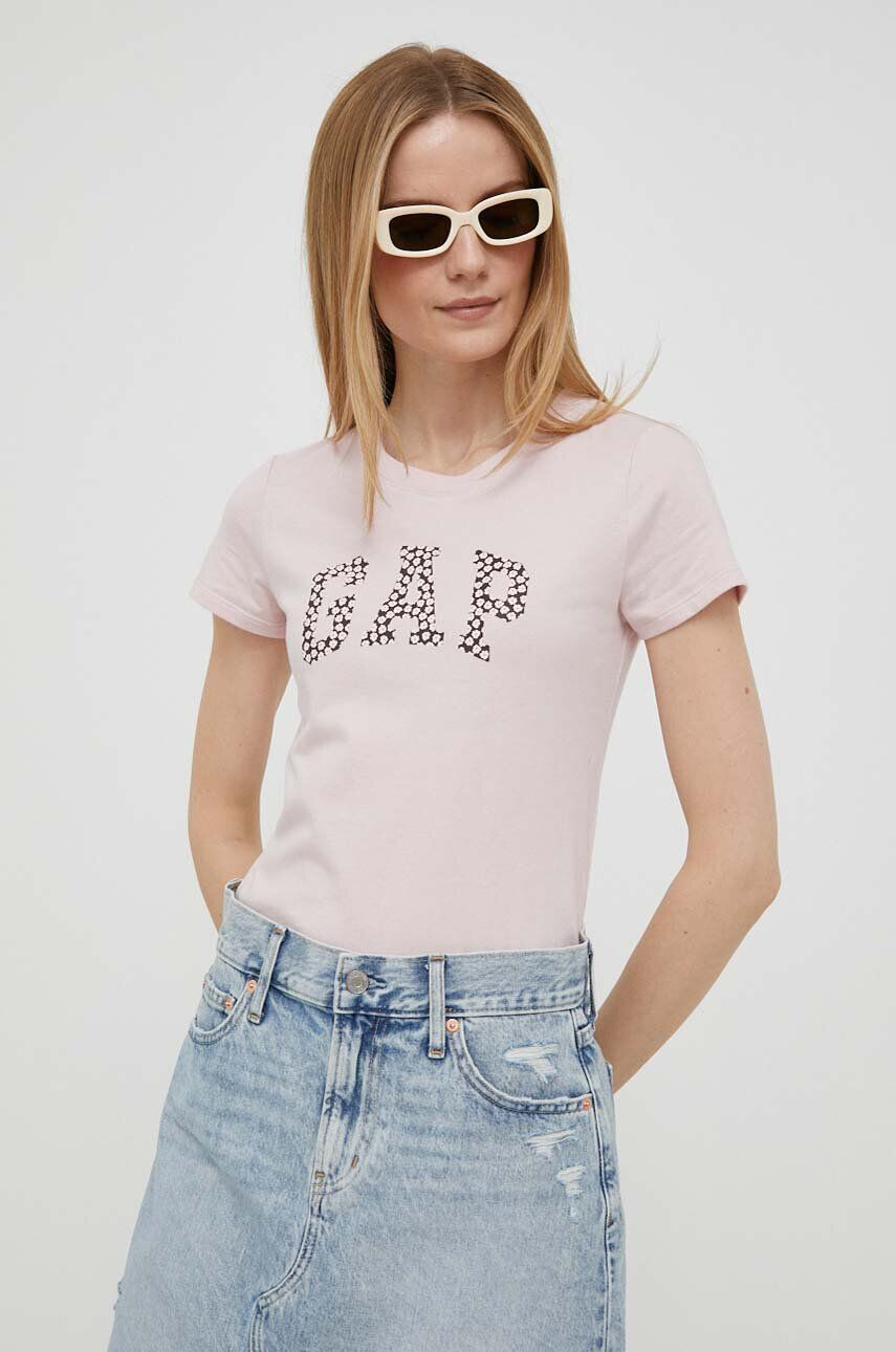 Gap tricou din bumbac culoarea roz cu spate descoperit - Pled.ro