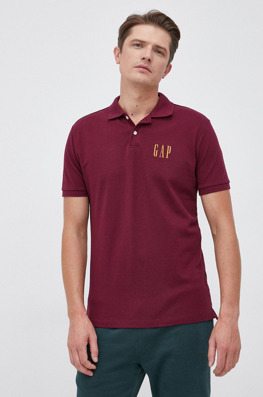 Gap tricou polo barbati culoarea roz neted - Pled.ro