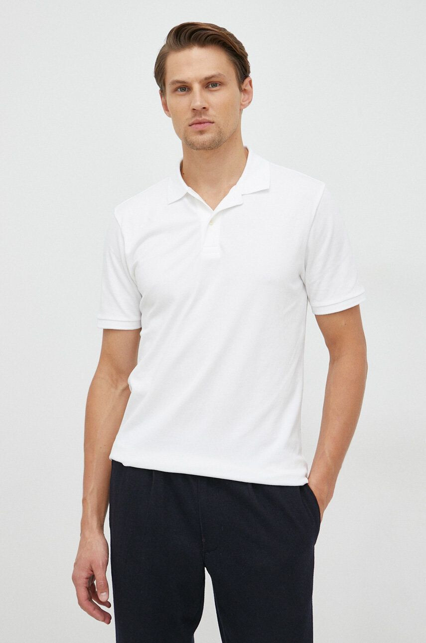 Gap tricou polo barbati culoarea alb neted - Pled.ro