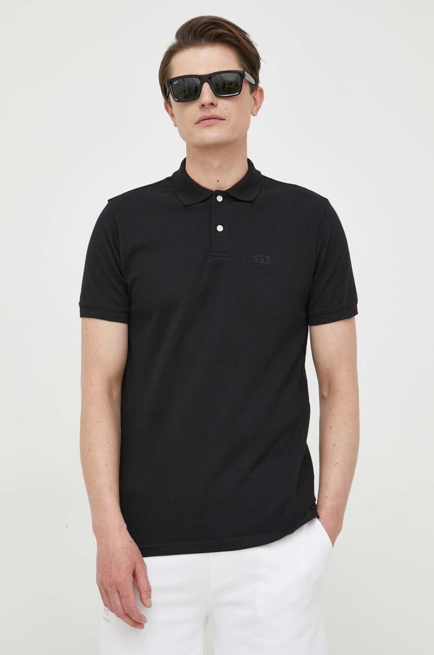 Gap tricou polo barbati culoarea negru neted - Pled.ro