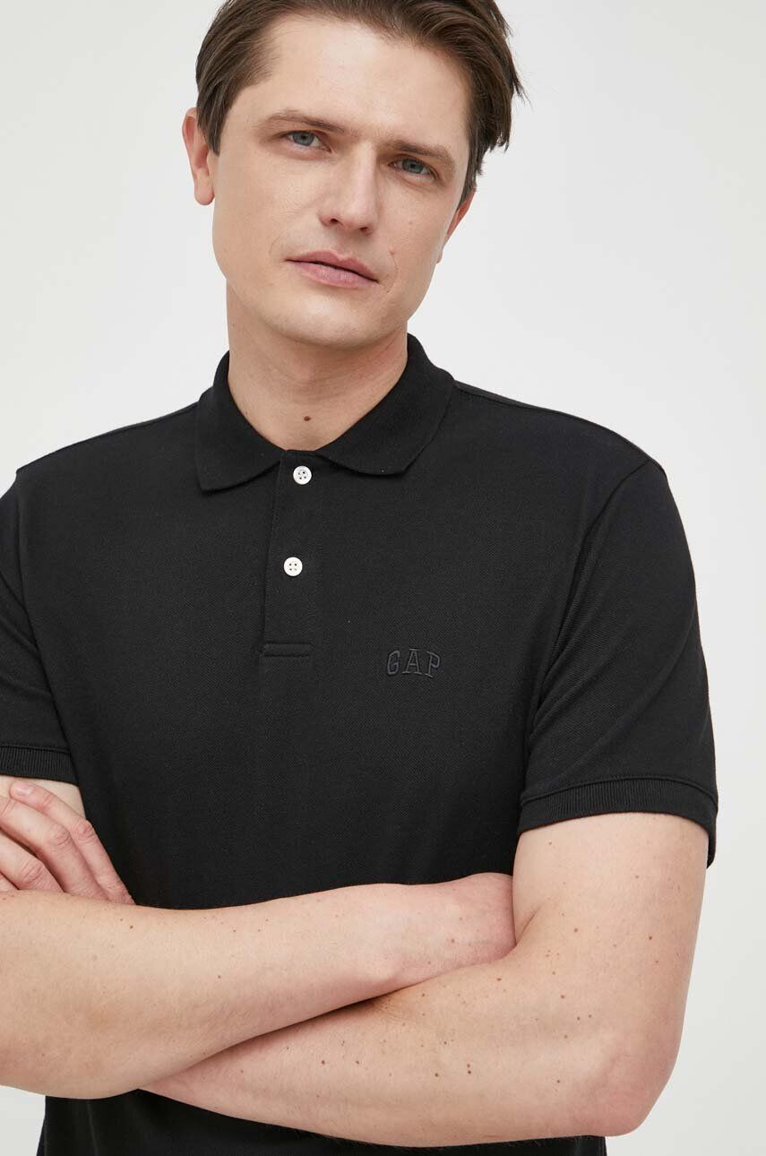 Gap tricou polo barbati culoarea negru neted - Pled.ro