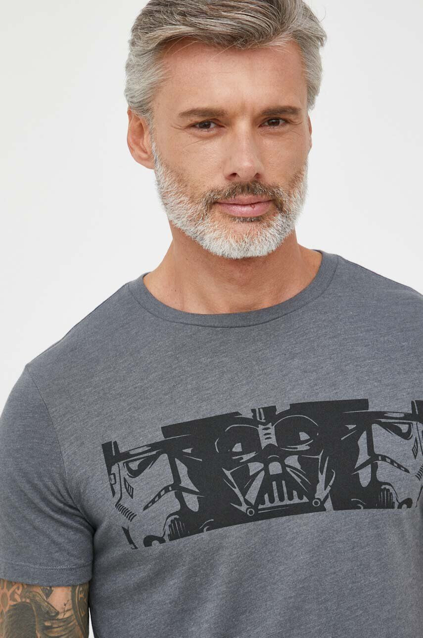 Gap tricou x Star Wars barbati culoarea gri cu imprimeu - Pled.ro