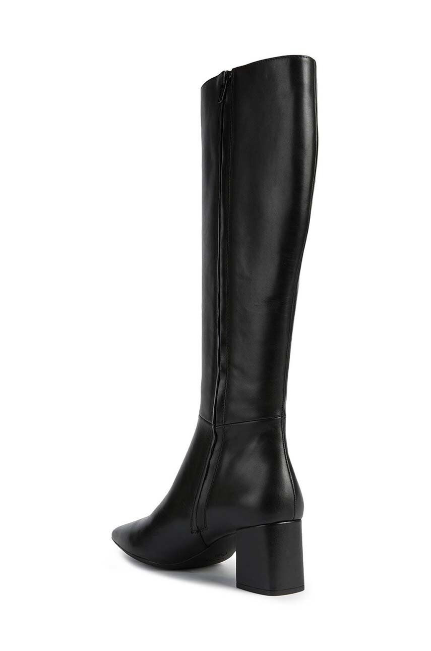 Geox cizme de piele Bigliana femei culoarea negru cu toc drept - Pled.ro