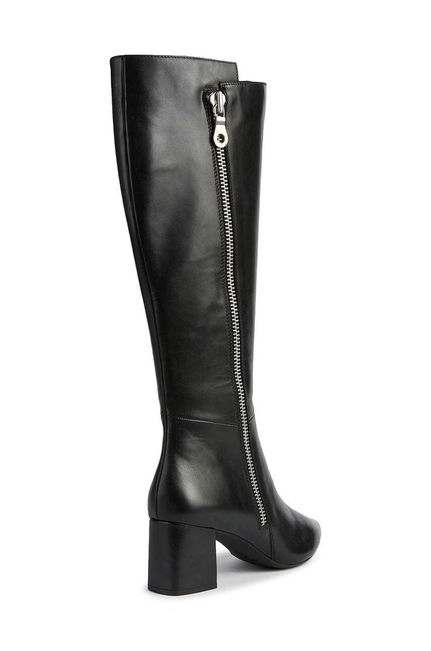 Geox cizme de piele Bigliana femei culoarea negru cu toc drept - Pled.ro