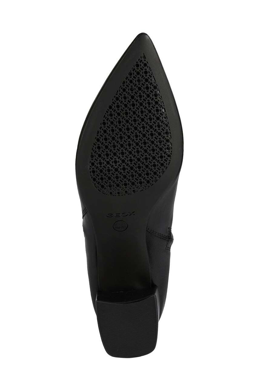 Geox cizme de piele Bigliana femei culoarea negru cu toc drept - Pled.ro