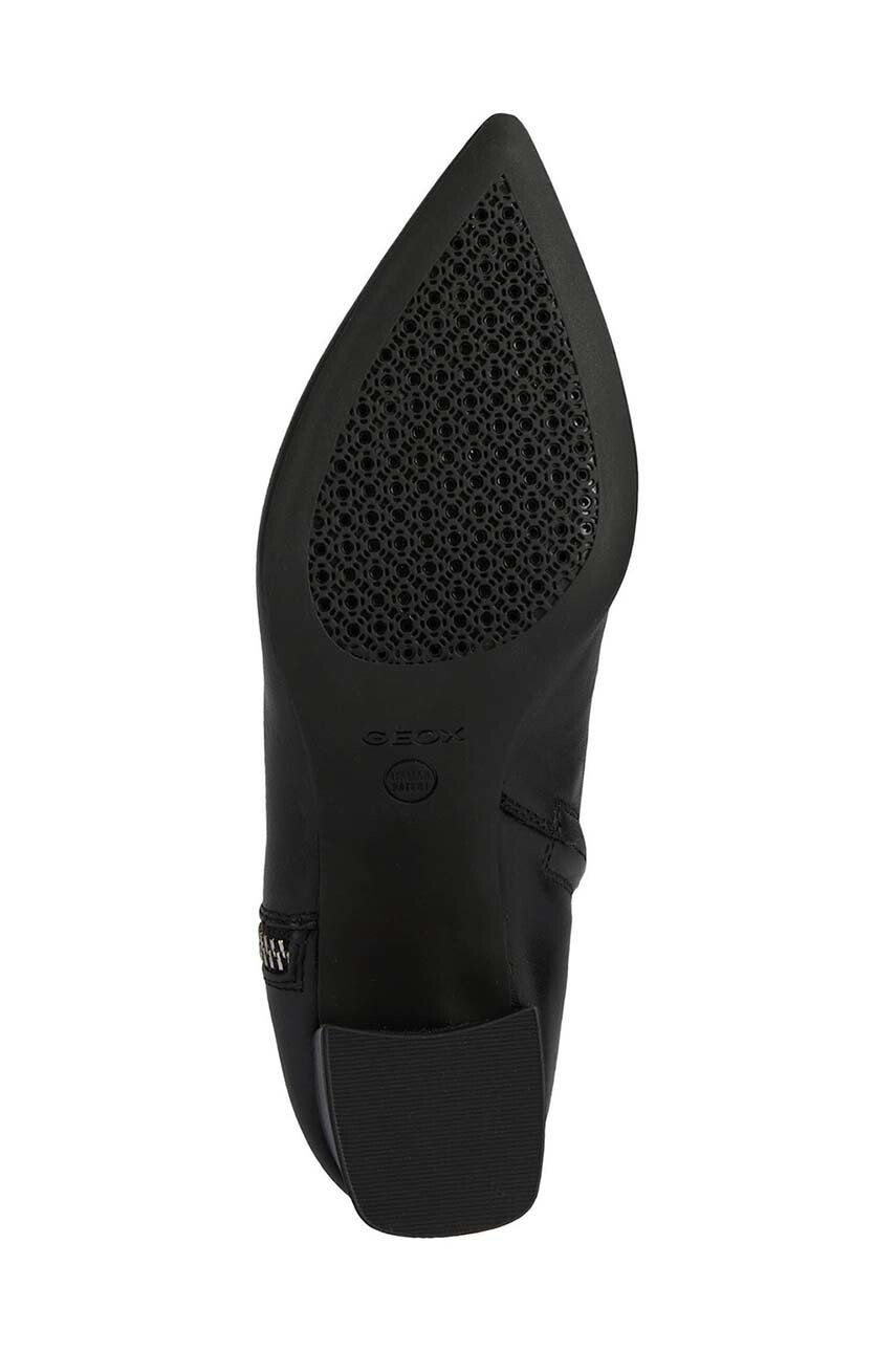 Geox cizme de piele Bigliana femei culoarea negru cu toc drept - Pled.ro