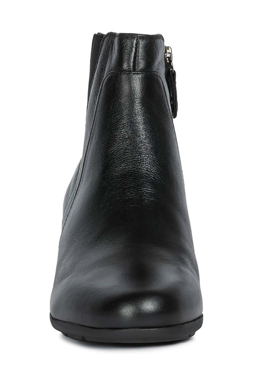 Geox cizme de piele New Annya femei culoarea negru cu toc drept - Pled.ro