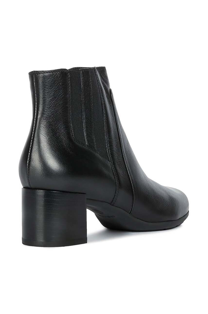 Geox cizme de piele New Annya femei culoarea negru cu toc drept - Pled.ro