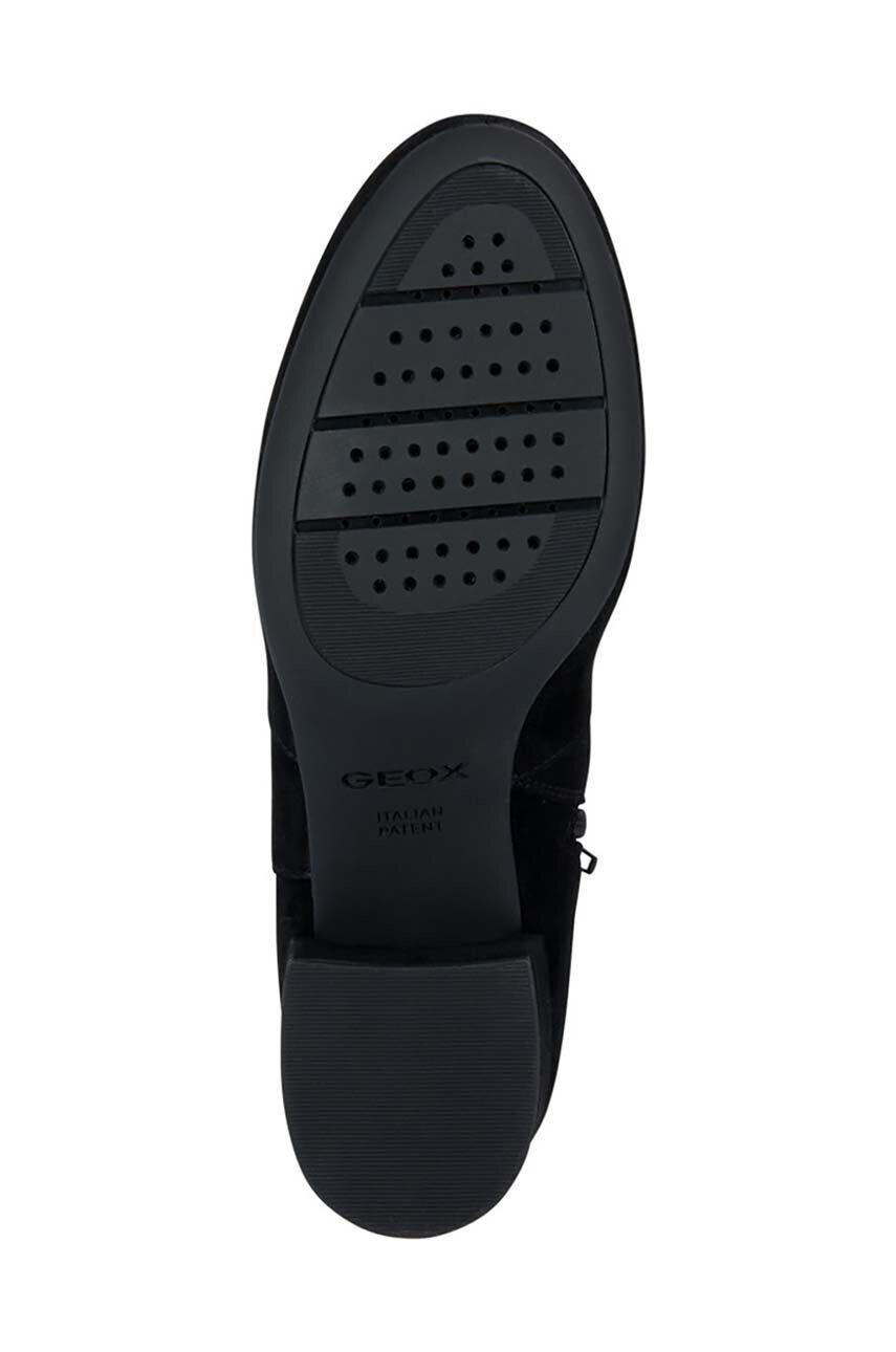 Geox cizme din piele intoarsa D ELEANA D femei culoarea negru cu toc drept D36TWD 00021 C9999 - Pled.ro