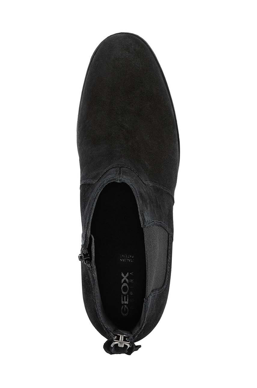 Geox cizme New Asheel femei culoarea negru cu toc drept - Pled.ro